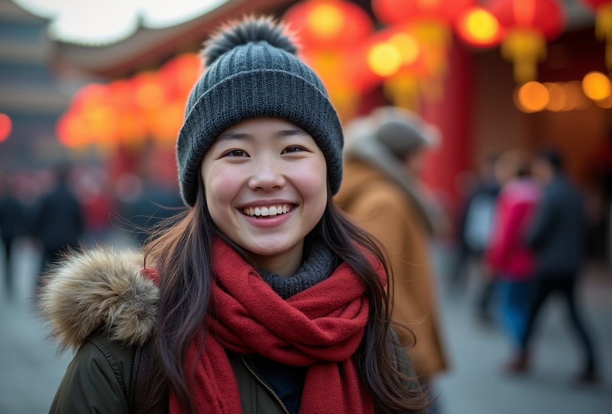 nouvel an chinois fête en Chine sourire